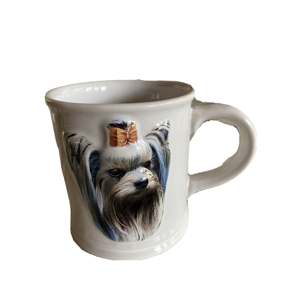 XPRES Mug White Yorkshire Terrier 3D Best Friend Originals Yorkie Vintage 1999
